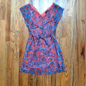 Pink and Blue Paisley Dress